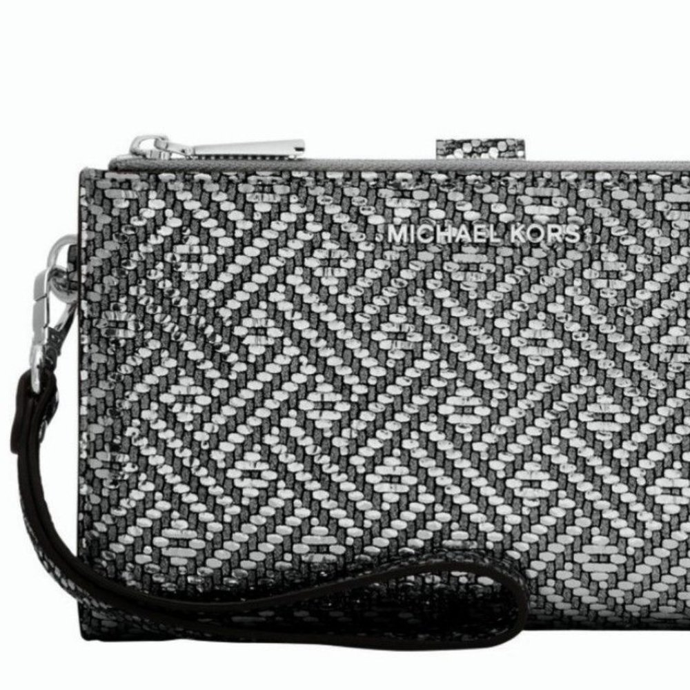 Authentic Michael Kors Silver Phone Wristlet